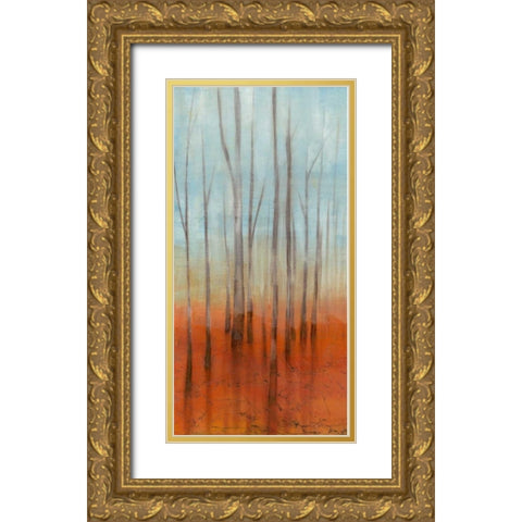 Birch Forest I Gold Ornate Wood Framed Art Print with Double Matting by Goldberger, Jennifer