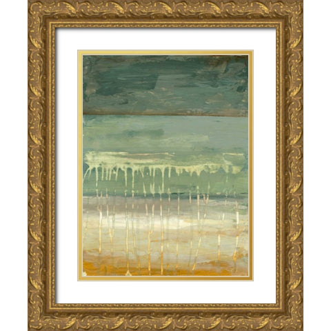 Marine Abstract I Gold Ornate Wood Framed Art Print with Double Matting by Goldberger, Jennifer