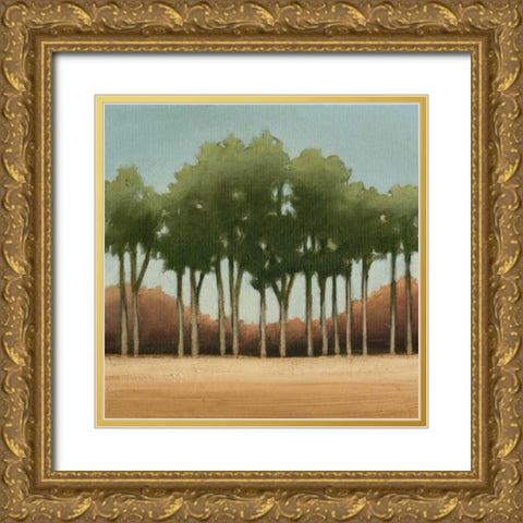 Stand of Trees II Gold Ornate Wood Framed Art Print with Double Matting by Harper, Ethan