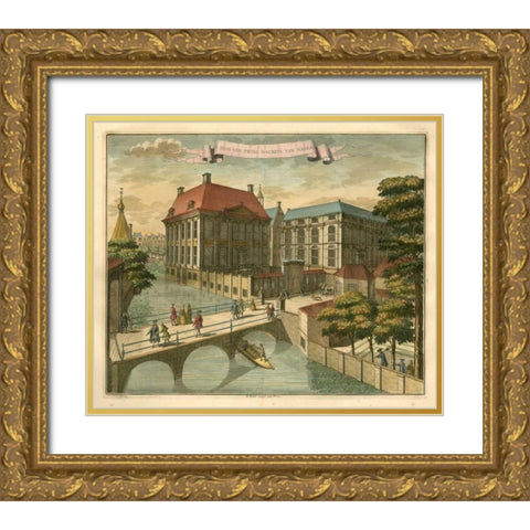 Scenes of the Hague IV Gold Ornate Wood Framed Art Print with Double Matting by Van der Giessen, G.
