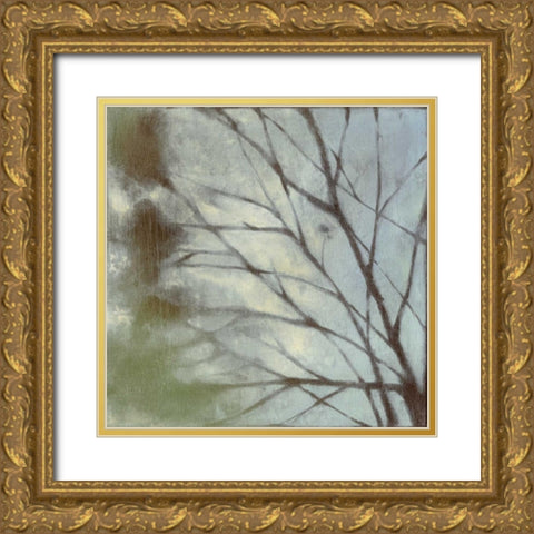 Diffuse Branches I Gold Ornate Wood Framed Art Print with Double Matting by Goldberger, Jennifer