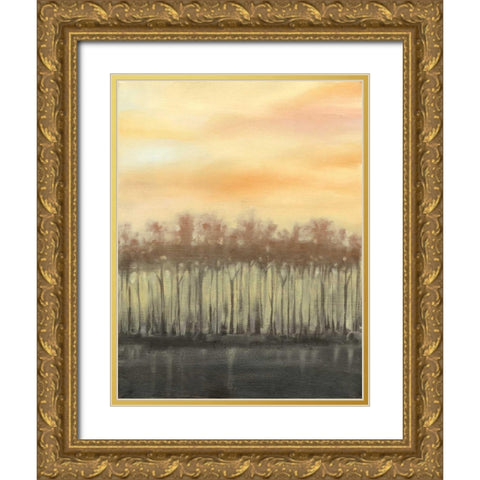 Dusk in Autumn Gold Ornate Wood Framed Art Print with Double Matting by Goldberger, Jennifer