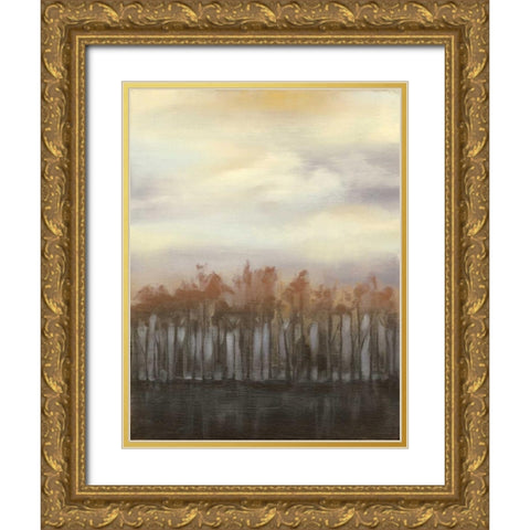 Dusk in Winter Gold Ornate Wood Framed Art Print with Double Matting by Goldberger, Jennifer