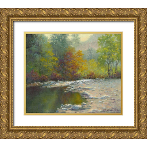 Quiet Reflection Gold Ornate Wood Framed Art Print with Double Matting by Weber, Mary Jean