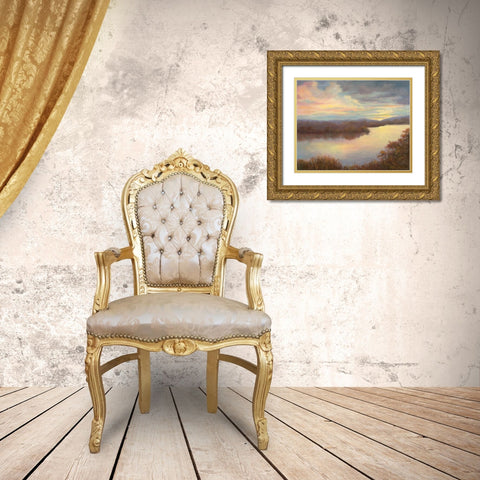 Mississippi Glow Gold Ornate Wood Framed Art Print with Double Matting by Weber, Mary Jean