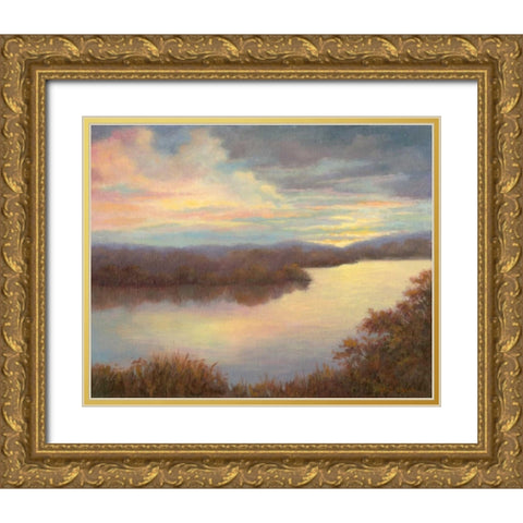 Mississippi Glow Gold Ornate Wood Framed Art Print with Double Matting by Weber, Mary Jean
