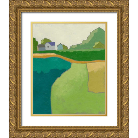 Rural Vista II Gold Ornate Wood Framed Art Print with Double Matting by Zarris, Chariklia