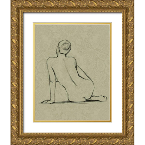 Sophisticated Nude II Gold Ornate Wood Framed Art Print with Double Matting by Harper, Ethan