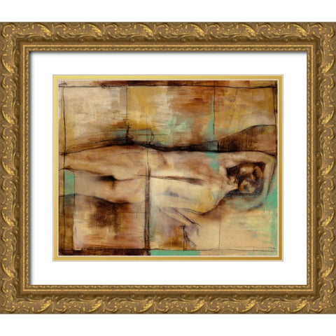 Abstract Proportions III Gold Ornate Wood Framed Art Print with Double Matting by Goldberger, Jennifer