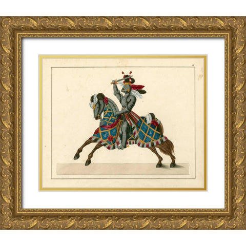 Knights in Armour II Gold Ornate Wood Framed Art Print with Double Matting by Kottenkamp
