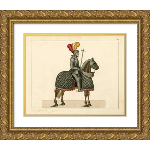 Knights in Armour III Gold Ornate Wood Framed Art Print with Double Matting by Kottenkamp