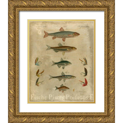 Pisces Composition I Gold Ornate Wood Framed Art Print with Double Matting by Vision Studio