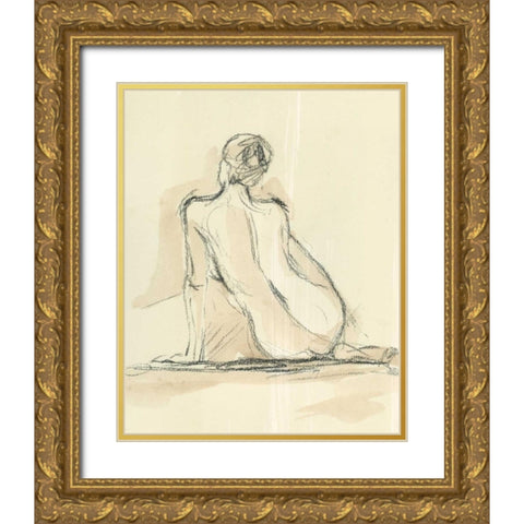 Neutral Figure Study III Gold Ornate Wood Framed Art Print with Double Matting by Harper, Ethan