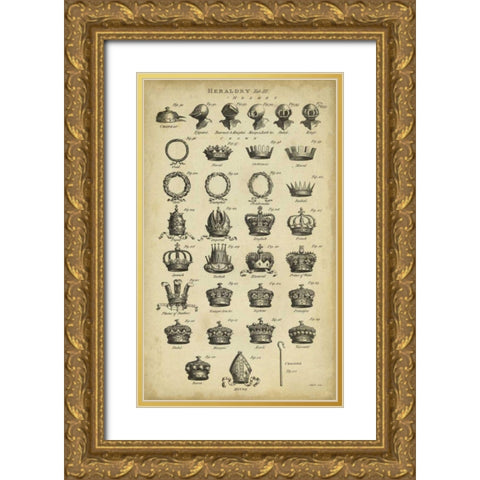 Encyclopediae IV Gold Ornate Wood Framed Art Print with Double Matting by Chambers