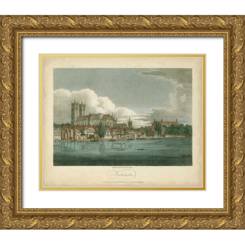View of Westminster Gold Ornate Wood Framed Art Print with Double Matting by Greig, J.