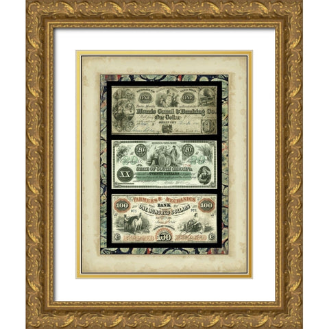 Money, Money, Money III Gold Ornate Wood Framed Art Print with Double Matting by Unknown