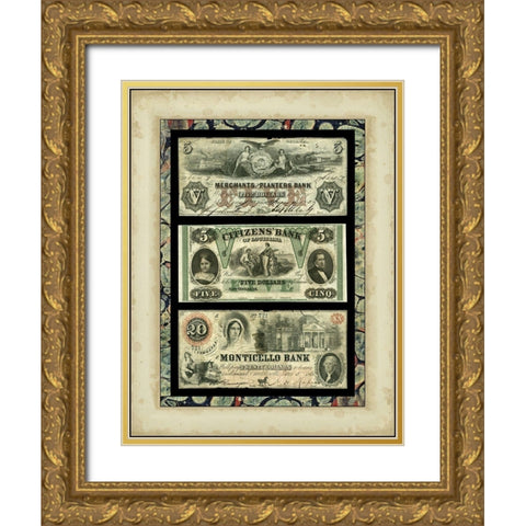 Money, Money, Money IV Gold Ornate Wood Framed Art Print with Double Matting by Unknown