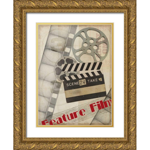 Feature Film Gold Ornate Wood Framed Art Print with Double Matting by Vision Studio