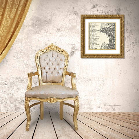 City of Rome Grid IV Gold Ornate Wood Framed Art Print with Double Matting by Vision Studio