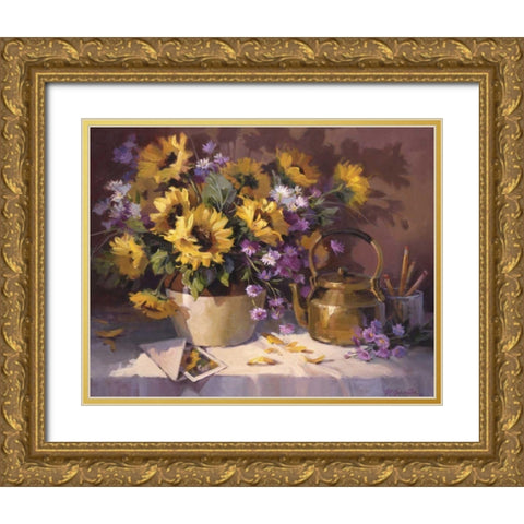 Note to a Friend Gold Ornate Wood Framed Art Print with Double Matting by Johnston, Maxine