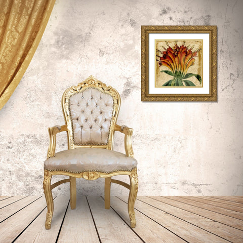 Vibrant Floral IV Gold Ornate Wood Framed Art Print with Double Matting by Vision Studio