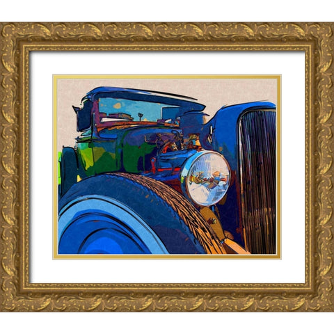 Classic Cruisin I Gold Ornate Wood Framed Art Print with Double Matting by Head, Danny