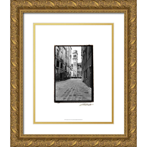 A Venetian Stroll VI Gold Ornate Wood Framed Art Print with Double Matting by DeNardo, Laura