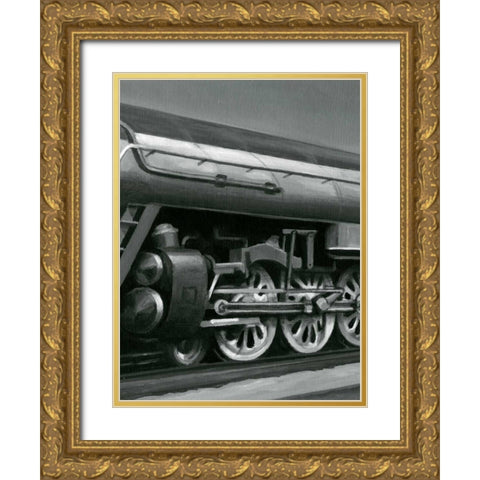 Vintage Locomotive II Gold Ornate Wood Framed Art Print with Double Matting by Harper, Ethan