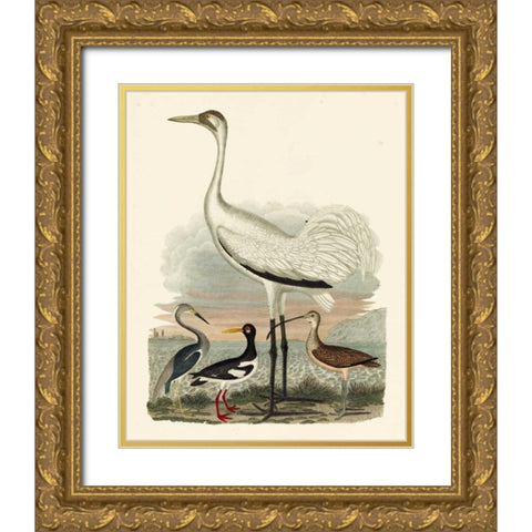 Heron Family III Gold Ornate Wood Framed Art Print with Double Matting by Wilson, A.