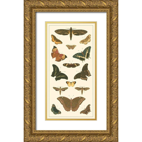Cramer Butterfly Panel II  Gold Ornate Wood Framed Art Print with Double Matting by Pieter, Cramer