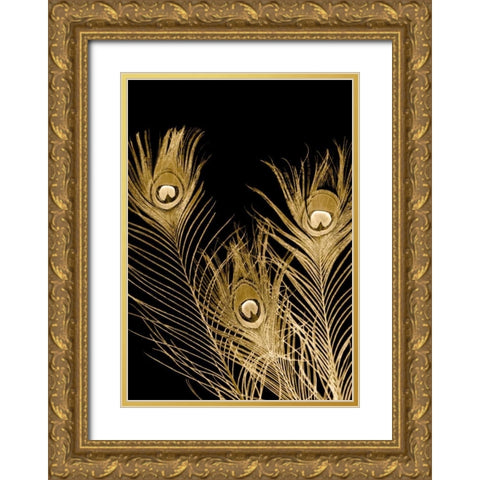 Plumes Dor I Gold Ornate Wood Framed Art Print with Double Matting by Johnson, Jason