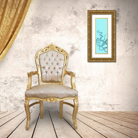 Octopus Triptych I Gold Ornate Wood Framed Art Print with Double Matting by Vision Studio