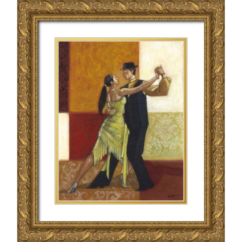 Dance II Gold Ornate Wood Framed Art Print with Double Matting by Wyatt Jr., Norman