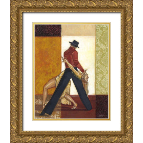 Dance IV Gold Ornate Wood Framed Art Print with Double Matting by Wyatt Jr., Norman