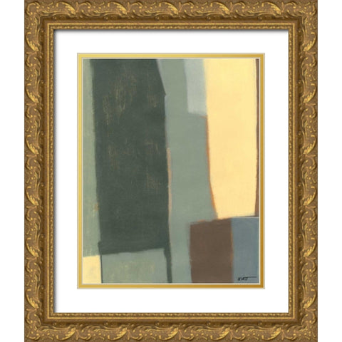 Jade Falls I Gold Ornate Wood Framed Art Print with Double Matting by Wyatt Jr., Norman