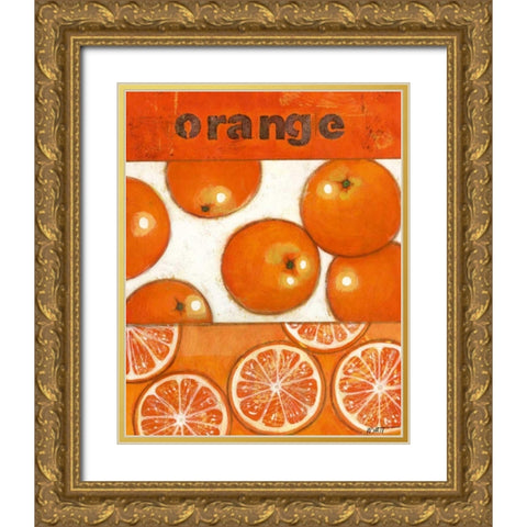 Orange Gold Ornate Wood Framed Art Print with Double Matting by Wyatt Jr., Norman