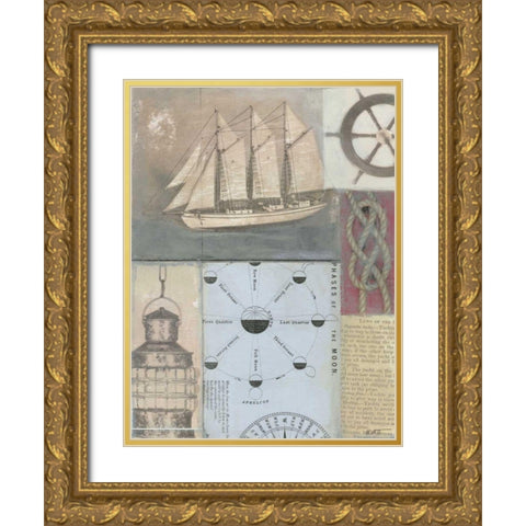 Sailors Journal I Gold Ornate Wood Framed Art Print with Double Matting by Wyatt Jr., Norman