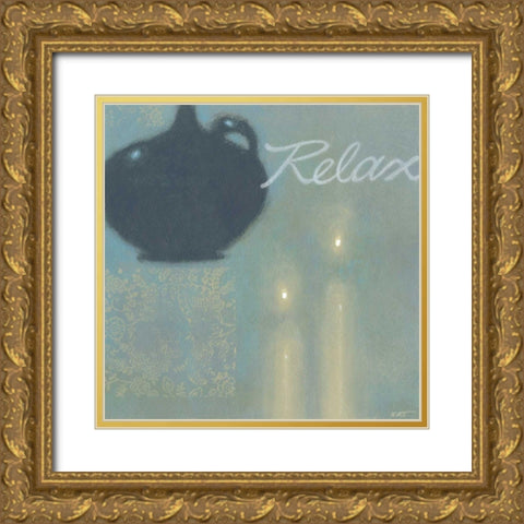 Relax Gold Ornate Wood Framed Art Print with Double Matting by Wyatt Jr., Norman