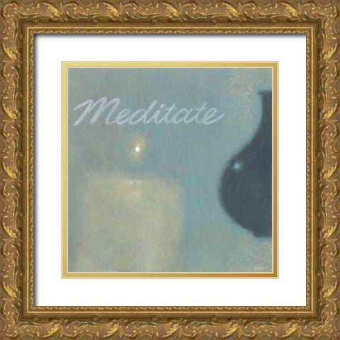 Meditate Gold Ornate Wood Framed Art Print with Double Matting by Wyatt Jr., Norman