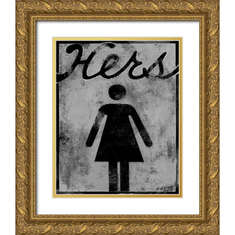 Hers Gold Ornate Wood Framed Art Print with Double Matting by Wyatt Jr., Norman