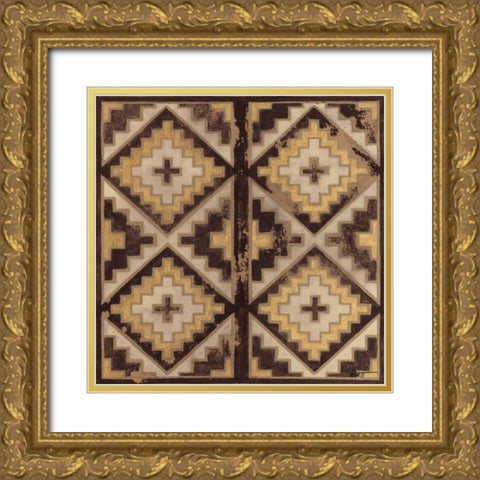 Antique Mudcloth IV Gold Ornate Wood Framed Art Print with Double Matting by Wyatt Jr., Norman
