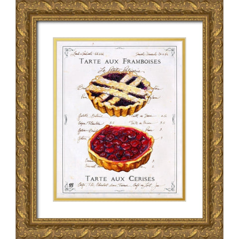 Tartes aux Cerises et Framboises Gold Ornate Wood Framed Art Print with Double Matting by Joyner, Ginny