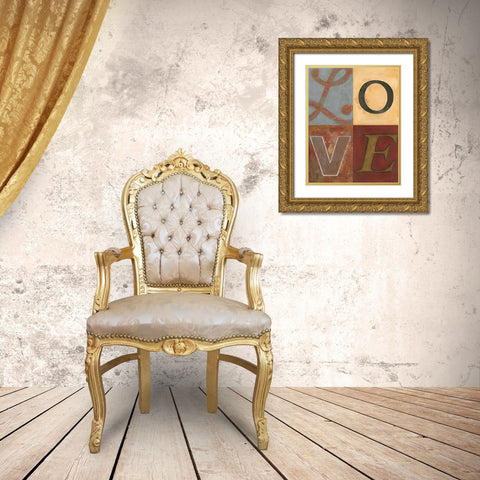 Love Gold Ornate Wood Framed Art Print with Double Matting by Wyatt Jr., Norman