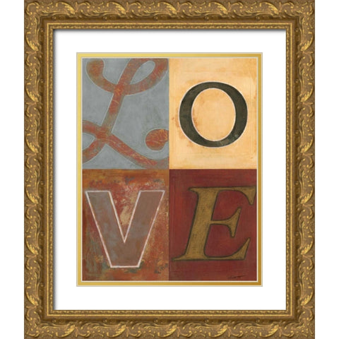 Love Gold Ornate Wood Framed Art Print with Double Matting by Wyatt Jr., Norman