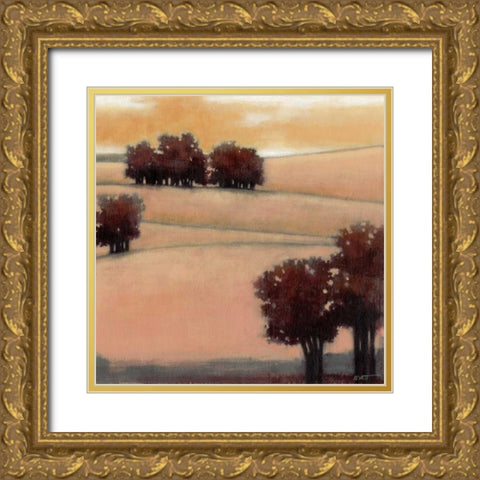 Blushing Hills I Gold Ornate Wood Framed Art Print with Double Matting by Wyatt Jr., Norman