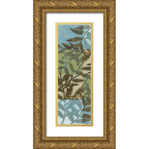 Swaying Fronds Panel II Gold Ornate Wood Framed Art Print with Double Matting by Wyatt Jr., Norman