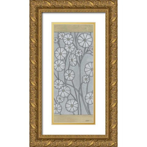 Shimmering Daisies I Gold Ornate Wood Framed Art Print with Double Matting by Wyatt Jr., Norman