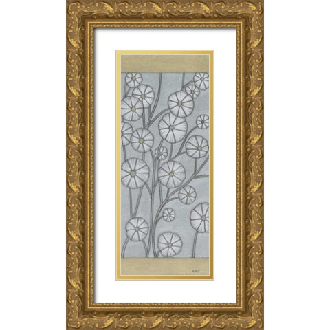Shimmering Daisies II Gold Ornate Wood Framed Art Print with Double Matting by Wyatt Jr., Norman