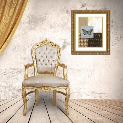 Chic Butterfly II Gold Ornate Wood Framed Art Print with Double Matting by Wyatt Jr., Norman