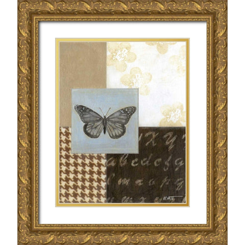 Chic Butterfly II Gold Ornate Wood Framed Art Print with Double Matting by Wyatt Jr., Norman